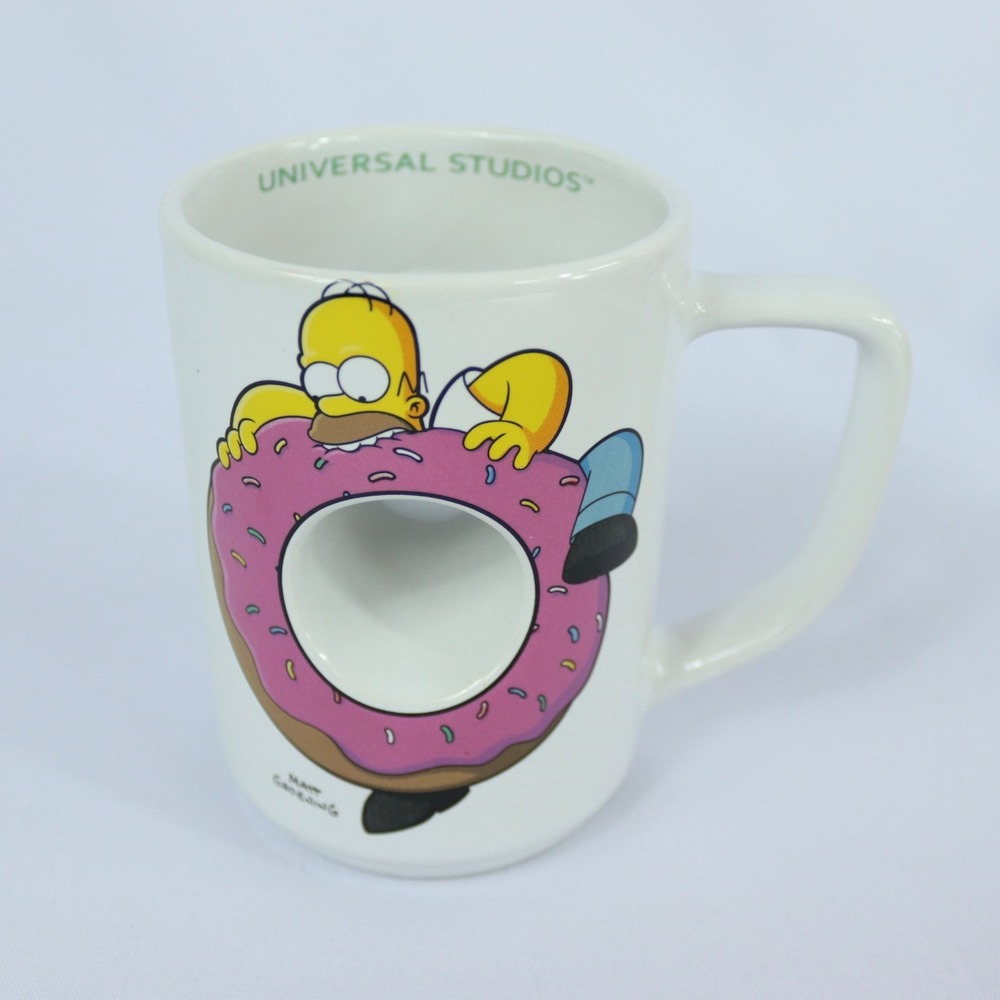Universal Studios Krustyland Homer Simpson Donut Hole Mug Cup 2012 Mmm Carbs